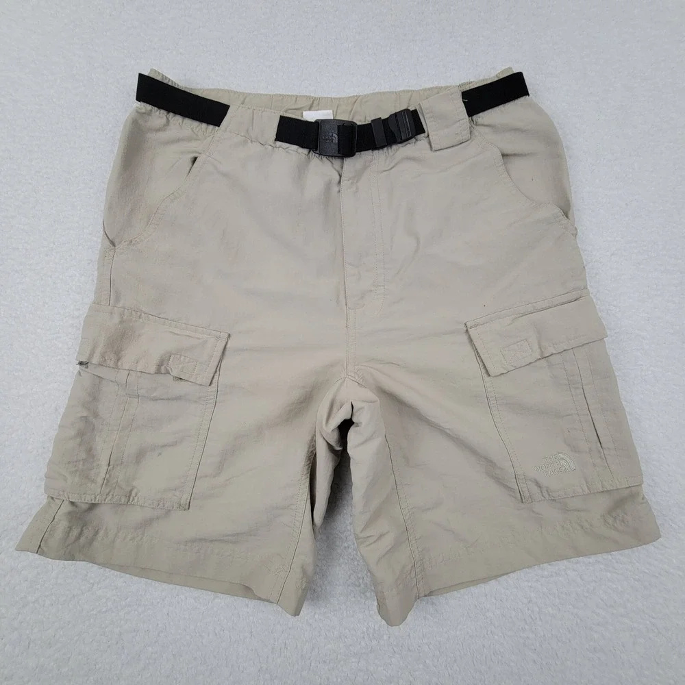 The North Face Paramount Cargo Shorts Mens Small S Light Khaki‎ Nylon Hiking